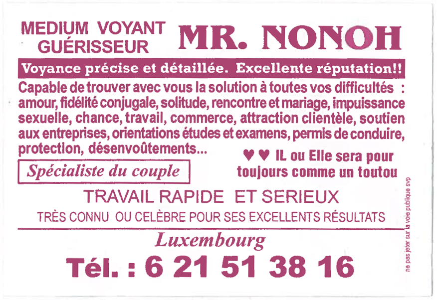 Monsieur NONOH, Luxembourg