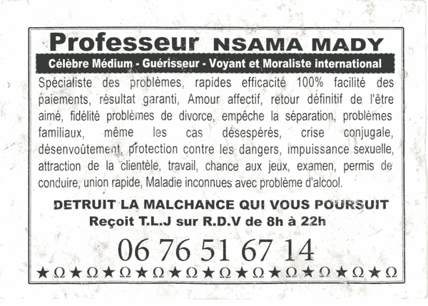 Professeur NSAMA MADY, Val de Marne