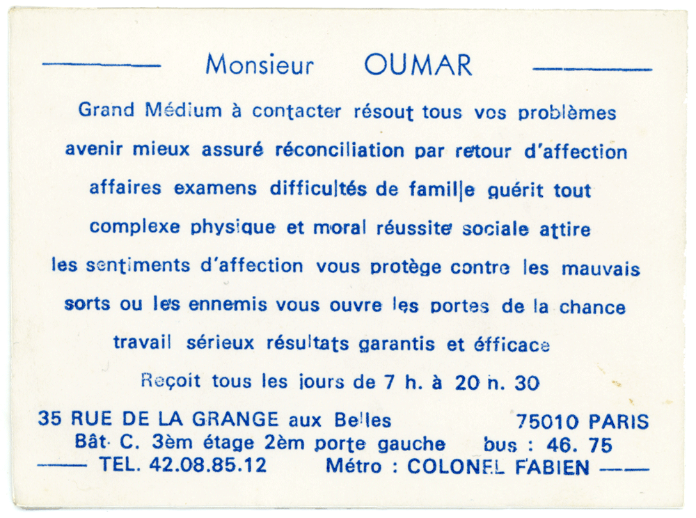 Cliquez pour voir la fiche détaillée de OUMAR