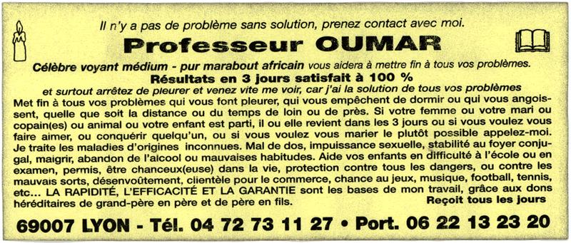 Cliquez pour voir la fiche dtaille de OUMAR