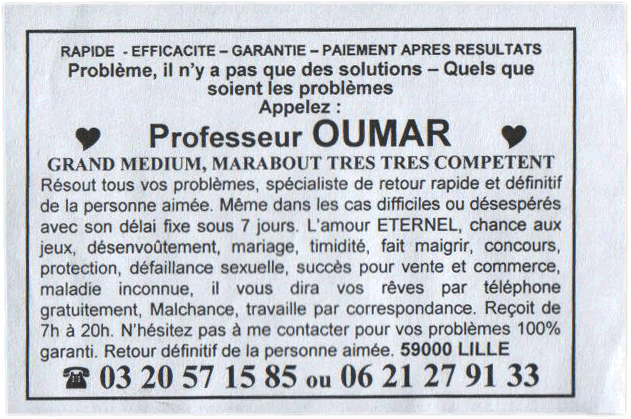 Cliquez pour voir la fiche dtaille de OUMAR