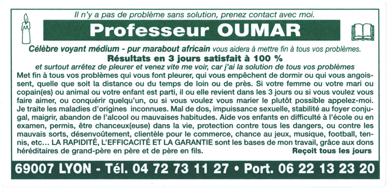 Cliquez pour voir la fiche dtaille de OUMAR