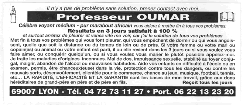 Cliquez pour voir la fiche dtaille de OUMAR