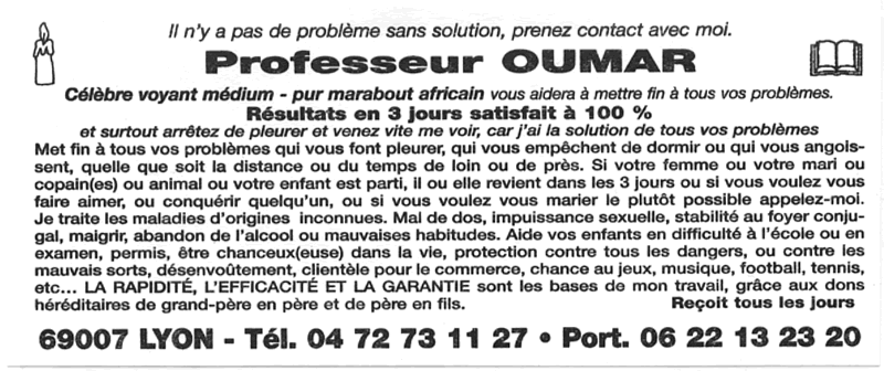 Cliquez pour voir la fiche dtaille de OUMAR