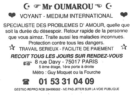 Cliquez pour voir la fiche dtaille de OUMAROU