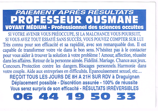 Professeur OUSMANE, Var