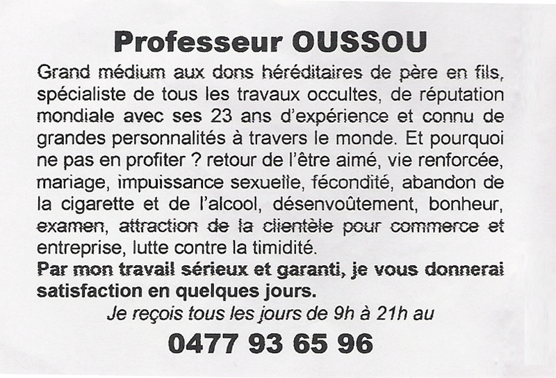 Cliquez pour voir la fiche dtaille de OUSSOU