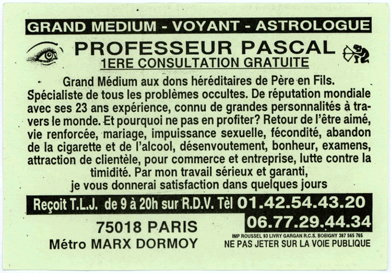 Professeur PASCAL, Paris