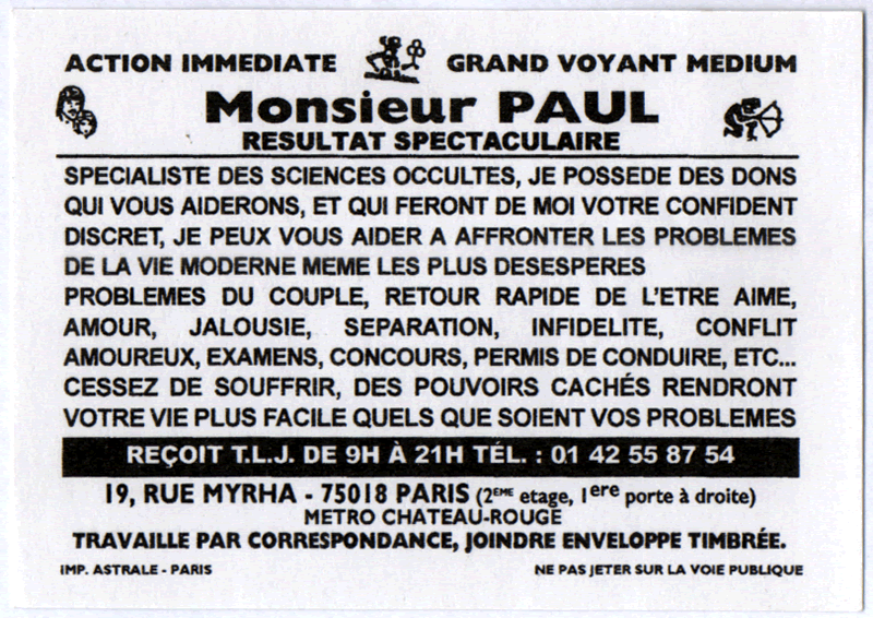 Monsieur PAUL, Paris