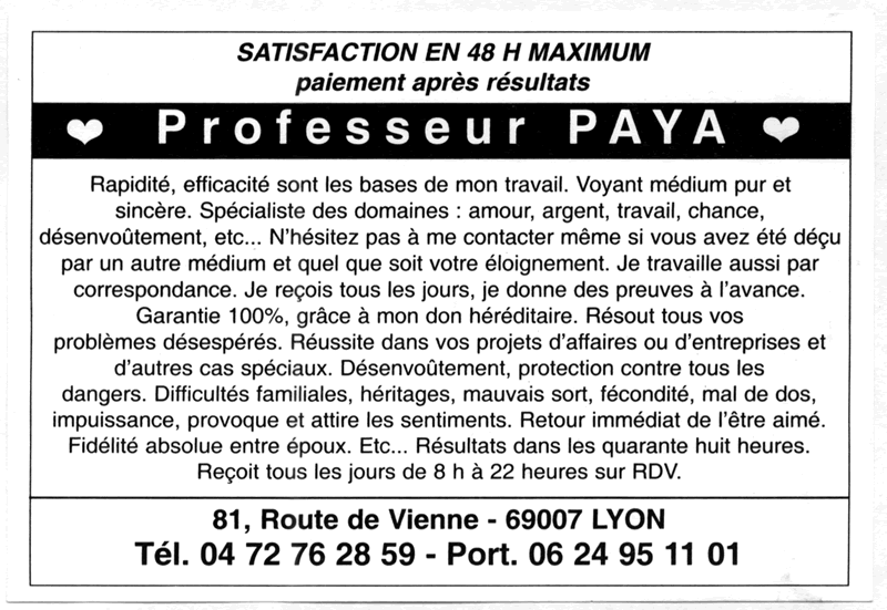 Cliquez pour voir la fiche dtaille de PAYA