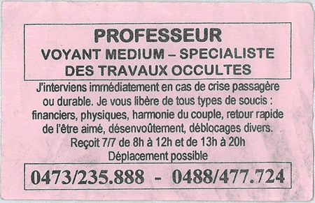 Professeur (sans nom), Belgique