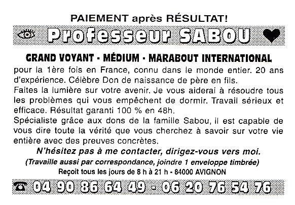 Cliquez pour voir la fiche dtaille de SABOU