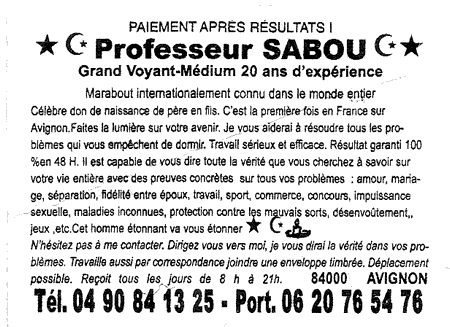 Professeur SABOU, Avignon
