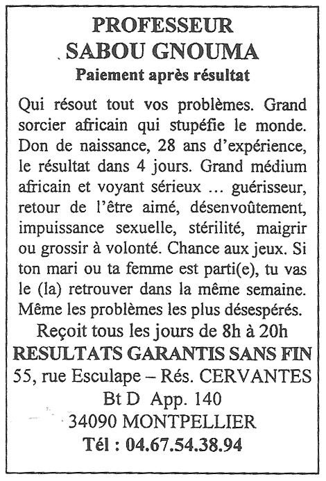 Cliquez pour voir la fiche détaillée de SABOU GNOUMA