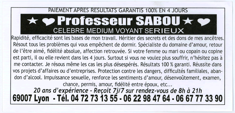 Professeur SABOU, Lyon