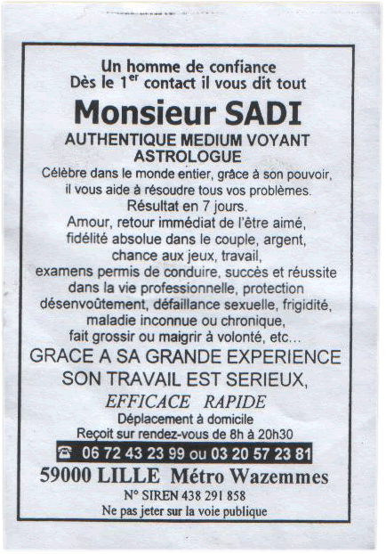 Monsieur SADI, Nord