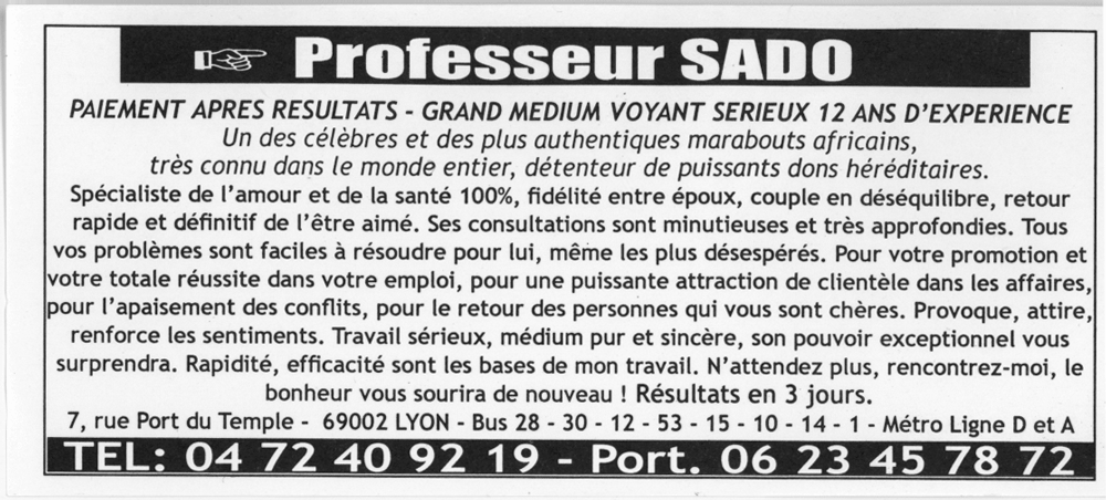 Cliquez pour voir la fiche détaillée de SADO