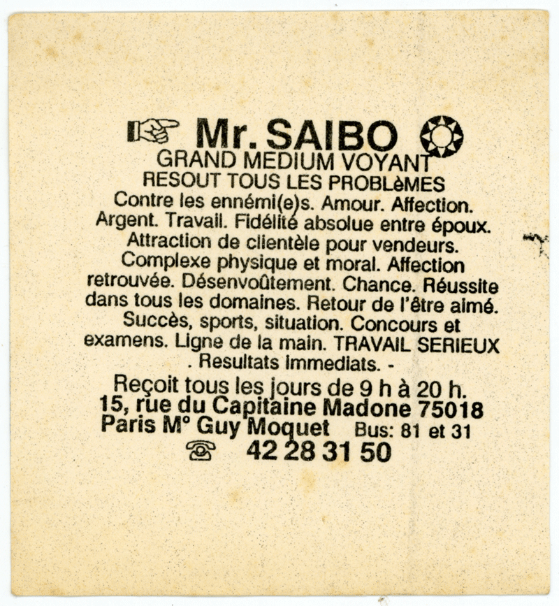 Monsieur SAIBO, Paris