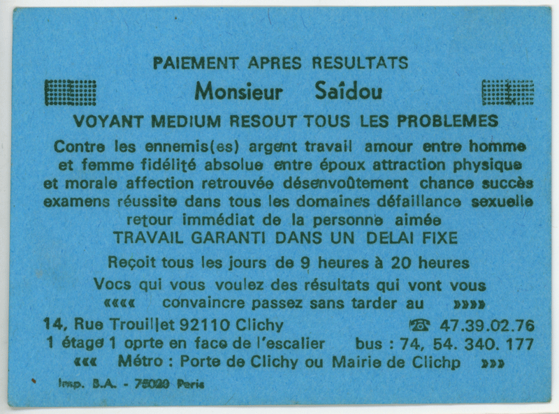 Monsieur SAÎDOU, Hauts de Seine