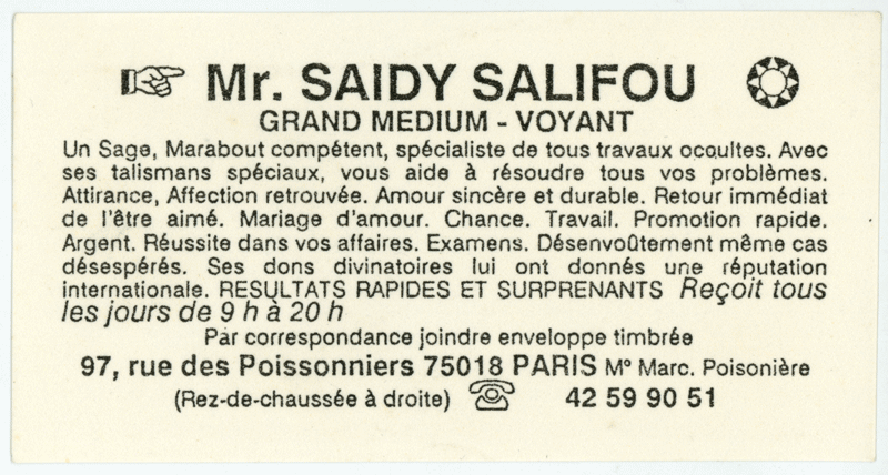 Monsieur SAIDY SALIFOU, Paris
