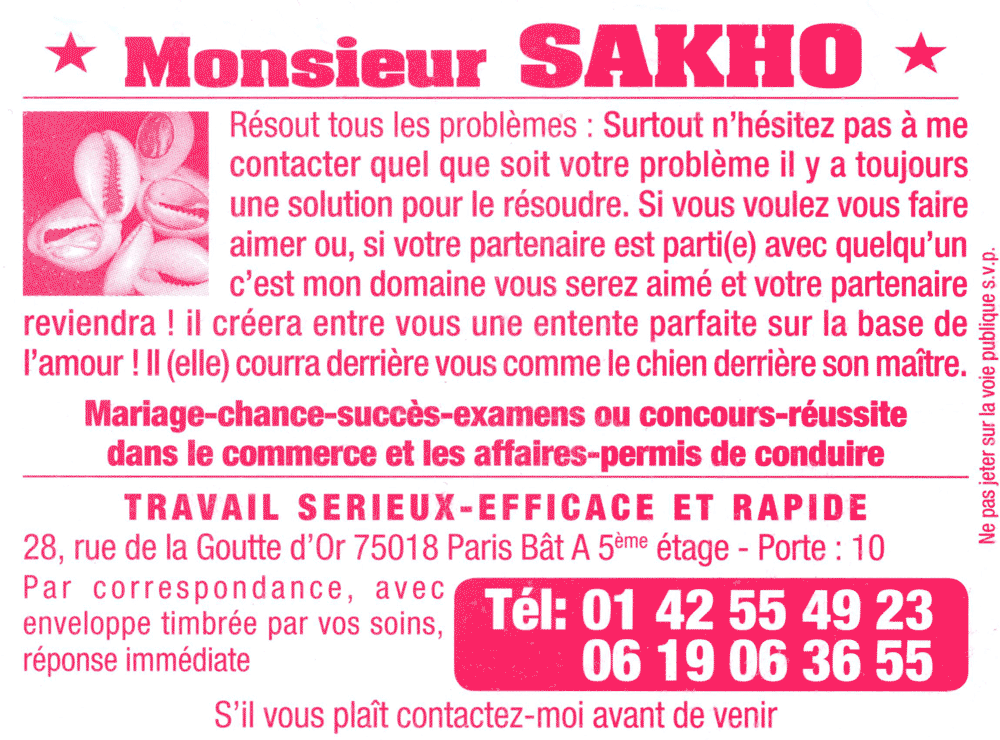 Cliquez pour voir la fiche dtaille de SAKHO