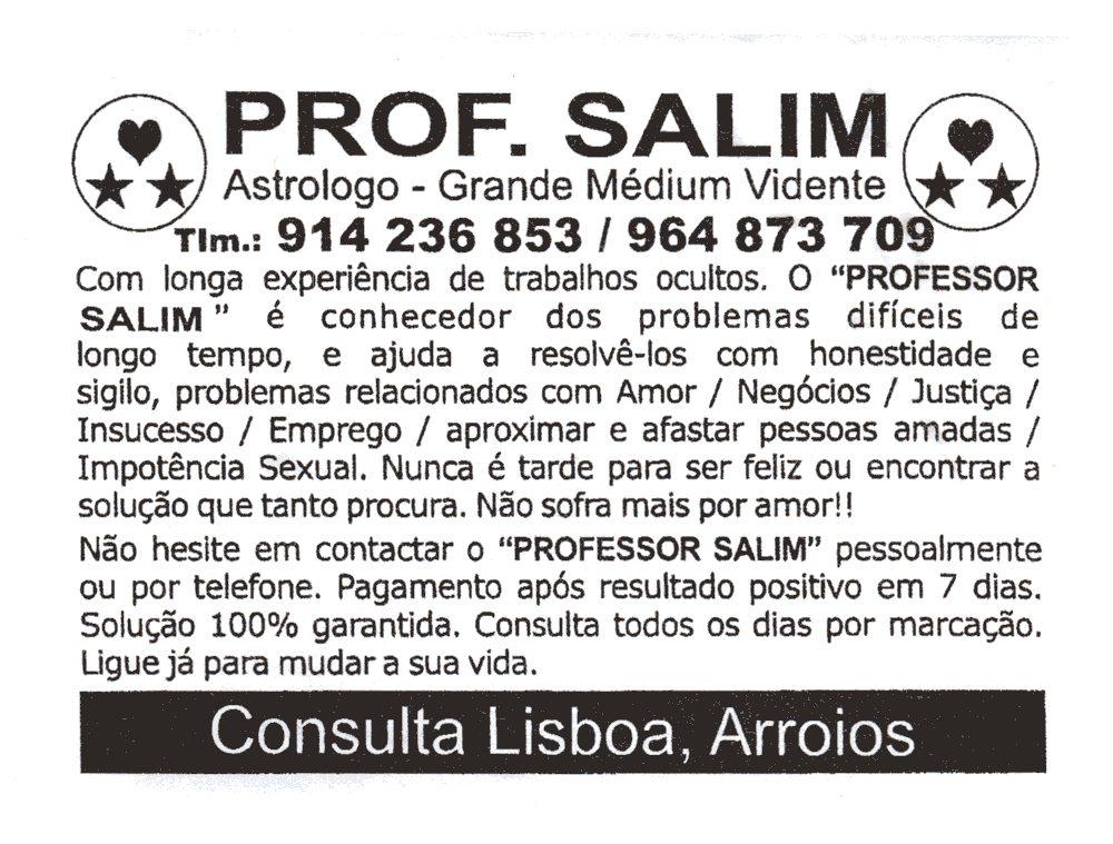 Professeur SALIM, Portugal