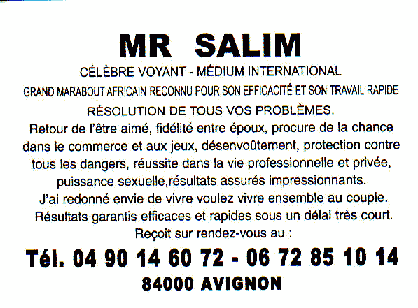 Monsieur SALIM, Avignon