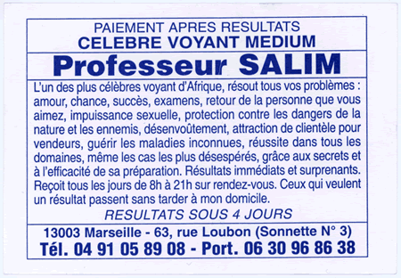 Professeur SALIM, Marseille