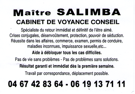 Matre SALIMBA, (indtermin)