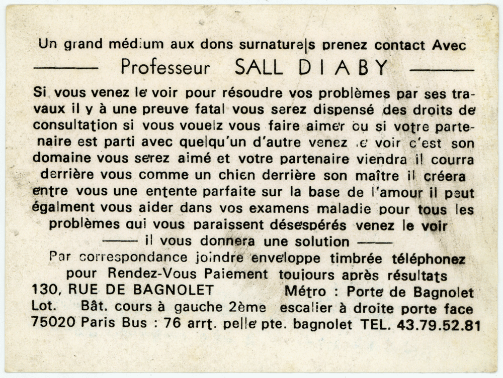 Professeur SALL DIABY, Paris