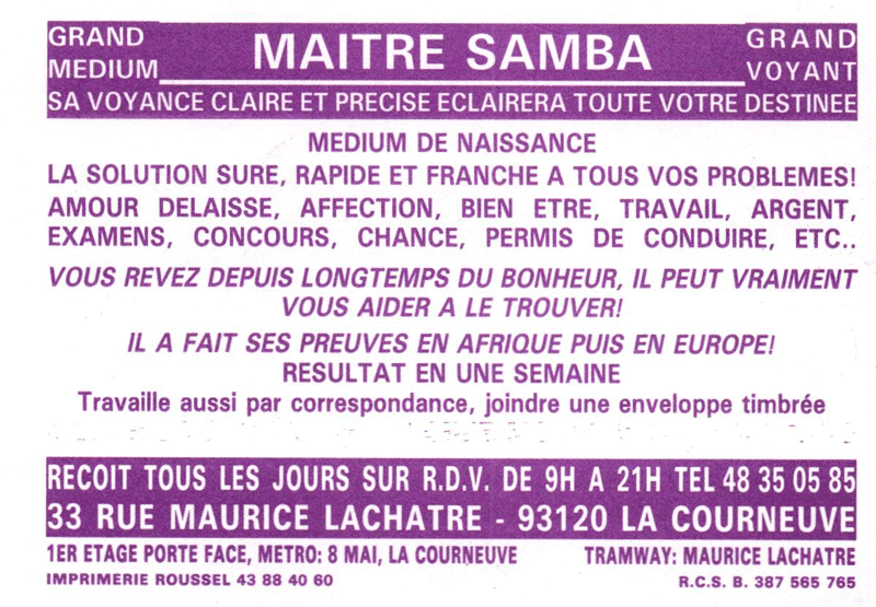 Matre SAMBA, Seine St Denis