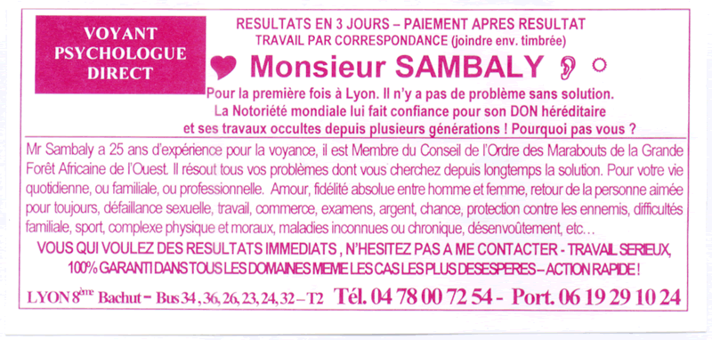 Cliquez pour voir la fiche dtaille de SAMBALY