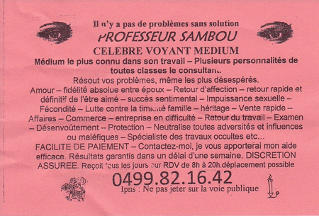 Monsieur SAMBOU, Belgique