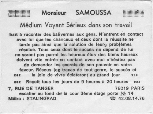 Cliquez pour voir la fiche dtaille de SAMOUSSA