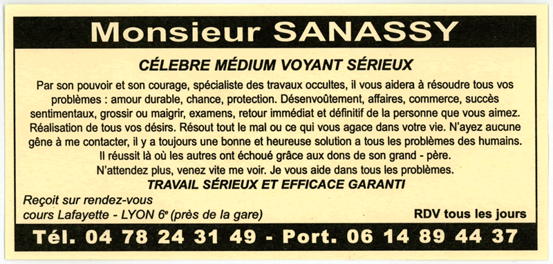 Monsieur SANASSY, Lyon