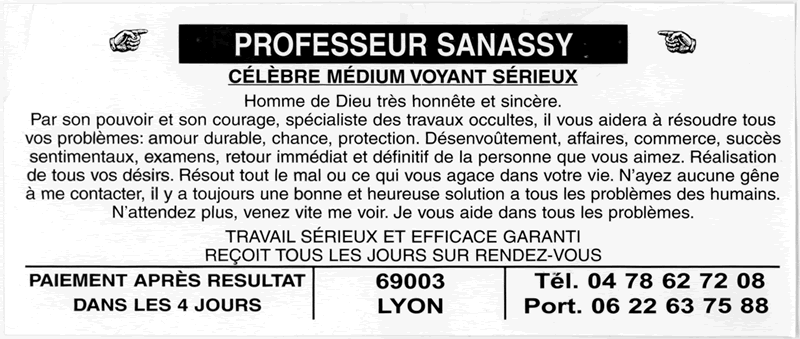 Professeur SANASSY, Lyon