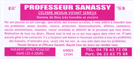 Professeur SANASSY, Lyon