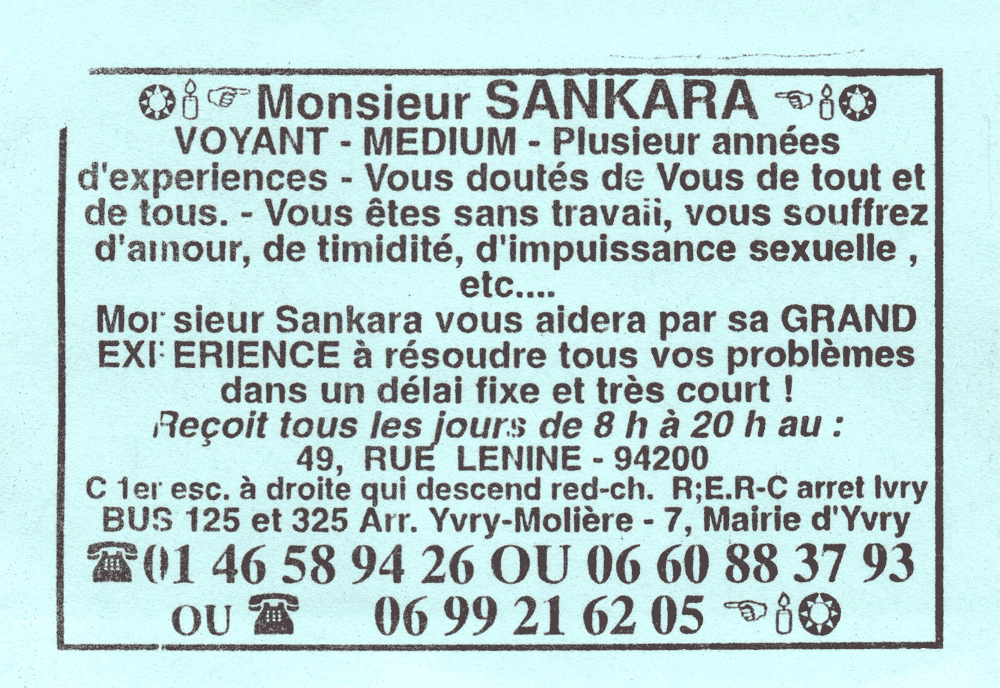 Monsieur SANKARA, Val de Marne