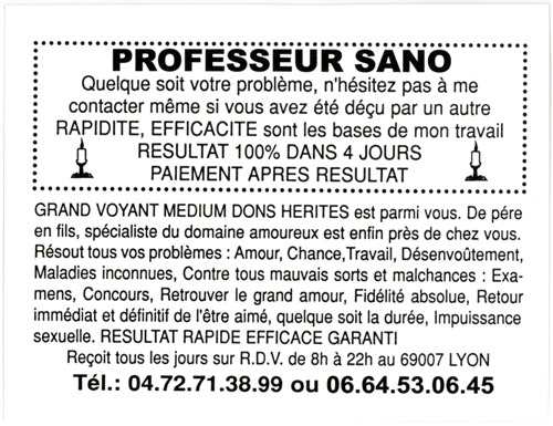 Cliquez pour voir la fiche dtaille de SANO