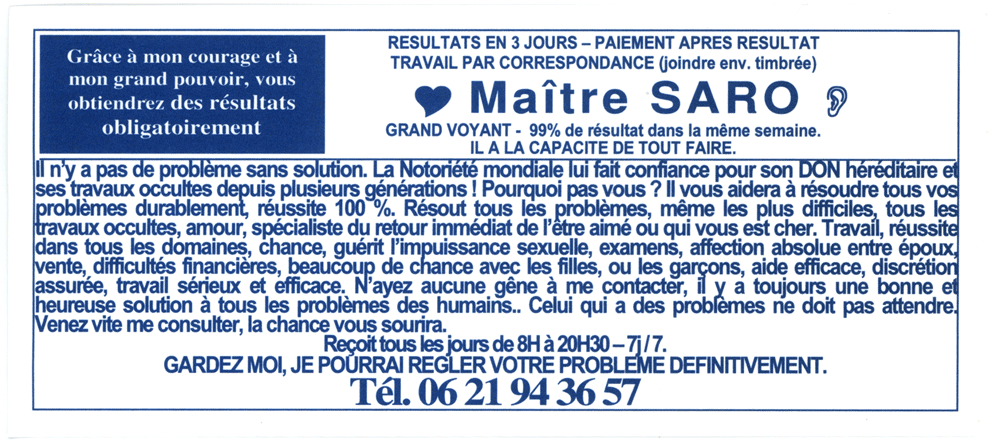 Maître SARO, (indéterminé)
