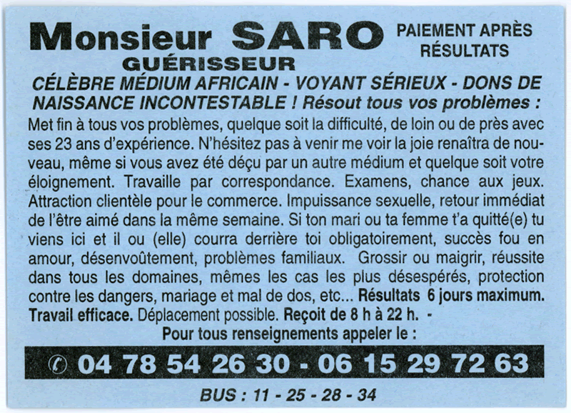 Monsieur SARO, Lyon