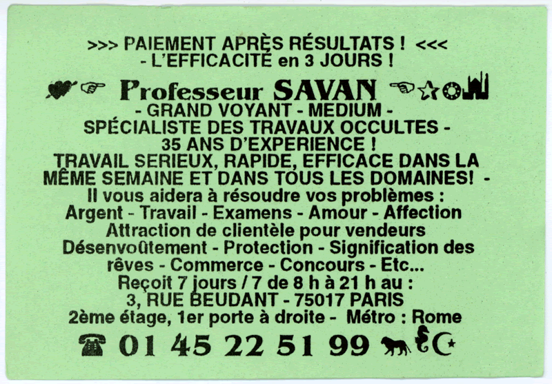 Professeur SAVAN, Paris