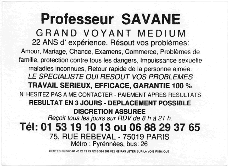 Professeur SAVANE, Paris