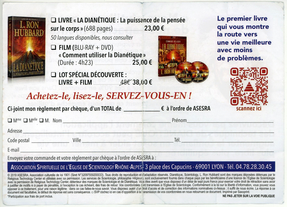  LA DIANÉTIQUE, Lyon