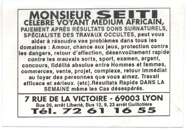Monsieur SEITI, Lyon