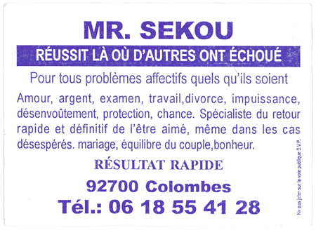 Cliquez pour voir la fiche dtaille de SEKOU