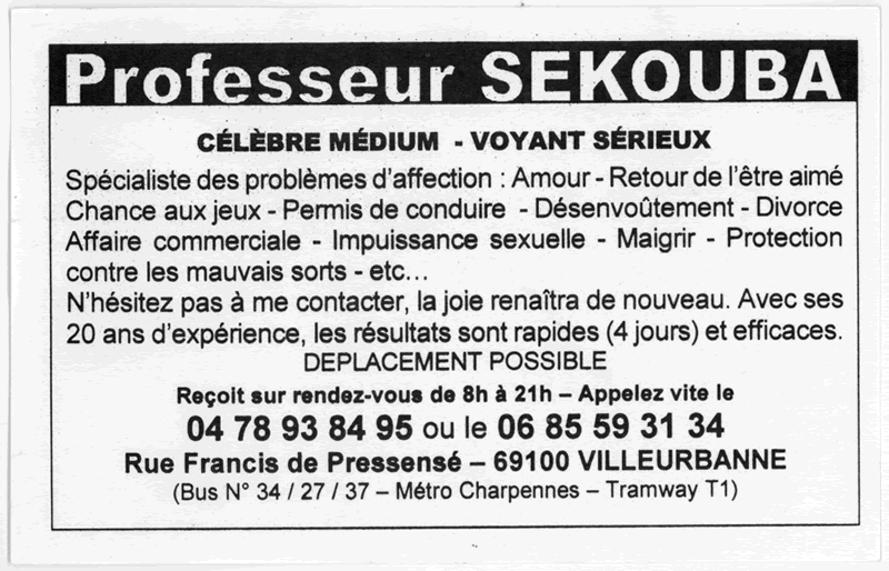 Professeur SEKOUBA, Villeurbanne