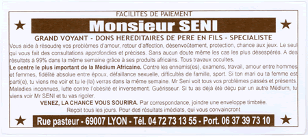 Monsieur SENI, Lyon