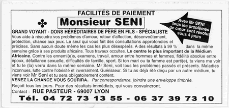 Monsieur SENI, Lyon