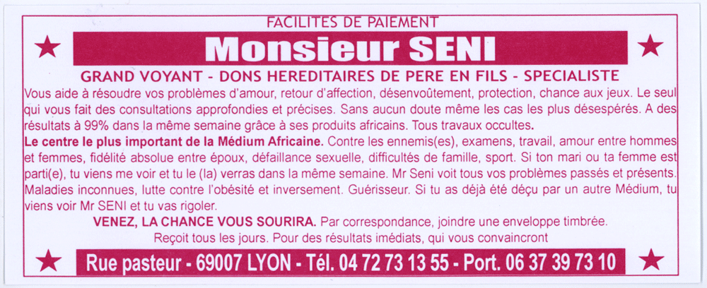 Cliquez pour voir la fiche détaillée de SENI